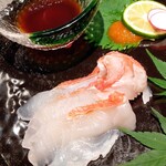 立川 鉄板焼 ステーキ 天 - 金目鯛薄造り