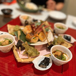 多満喜 - 焼物　白身魚のアスパラ巻き、あしらい