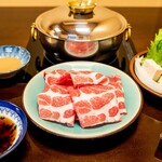 Shabushabu Mito - 梅里豚しゃぶしゃぶ、すきやきのコース(ロースかバラがお選びいただけます)