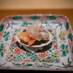 日本料理FUJI - 最後にはまた美しい一品。青柳とスナップエンドウの酢の物