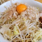 麺処 マゼル - まぜそば醤油(大盛)(ヤサイ、ニンニク、アブラ、チーズ)