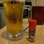 鮮魚と串焼き 鮮王 - メガ生ビール（税別 560円）