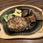 びっくりドンキー - ハンバーグ&コロコロステーキランチ(ライス、味噌汁付き)1790円