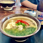 Yuntanzasoba - アーサーそば　ソーキとお豆腐、アオサのそば　濃い〜味わいで美味しい！