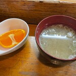 寿し鉄 - あら汁とデザート