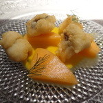 エルルカン・ビス - 鱧のフリット 赤メロン添え