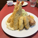 七條 - ミックスフライ+ミニメンチカツ+若鶏唐揚