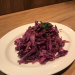 Red cabbage coleslaw with cumin flavor
