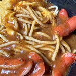 Pasuta De Koko - とろとろたまごにちょこっと赤ウインナー、追いカレーミートソース、レギュラー