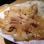 Taishuu Shokudou Tengu Dai Horu - 豚の生姜焼き定食 935円 ご飯特盛無料