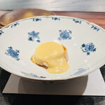 きう - ◆煮ホタテのエストラゴンビネガーと卵黄の辛子酢味噌がけ