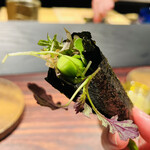 きう - ◆ハーブと花丸胡瓜て3年物の沢庵漬けの手巻き寿司　