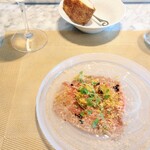 La Brianza - 和牛自家製ブレザオラミモレットチーズバルサミコソースアーティチョークフリット。