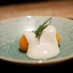 膳処末富 - 噛みしめると瑞々しいミネラルと共に香りがふわーっと広がって後に残す酸味。白和えがしっかりと味を引き締めて、これぞ味わったことのない味覚！