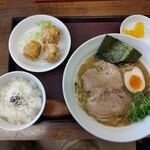 一村 - らーめん定食　白ごはん(小)