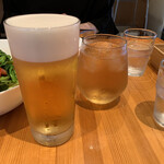 ボーノ - 「美味しい」生ビール５５０円　ジンジャーエール３５０円