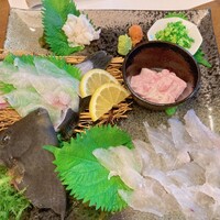 兼平鮮魚店 中洲はなれ - カワハギさん　さっきまで泳いでました〜