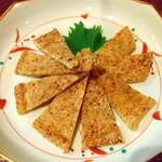 新橋ときそば - 油揚げのいしる香味焼き