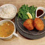 Juicy minced meat cutlet set meal