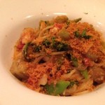 鮮魚と鎌倉野菜のスパゲッティカラスミがたっぷり