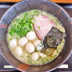 ラーメン日向家 - あっさり三重県あおさｗｉｔｈウズラ３個追加×３