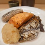 季節料理 魚竹 - 焼魚三種盛