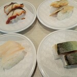 はま寿司 - つぶ貝　炙り鰻　煮穴子　さばの押し寿司