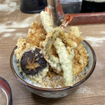 豊野丼 - 今日の黄金丼¥1300はアスパラとゴーヤでアートな盛り付け