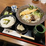 ソば な也 - ひょうたん定食（ご飯は、とろろ）