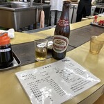 Honten Tetsunabe - 瓶ビール、サッポロ黒ラベルとアサヒスーパードライもあり