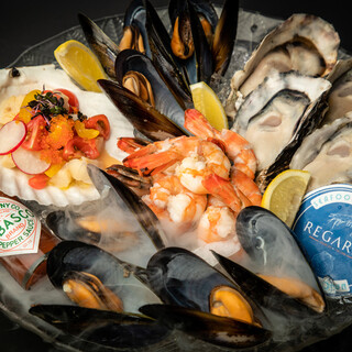 Seafood platter with fresh seafood