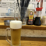 大衆ホルモン タツ屋 - セットドリンクは生ビール