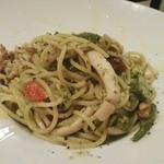 ピッツェリアバール アリエッタ - ランチ：やりいかと夏野菜のジェノベーゼソースのスパゲティ