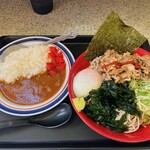 名代 富士そば  - ミニカレー、肉富士そば(並)