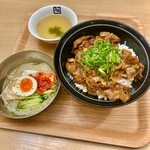 Gyuukaku Yakiniku Shokudou - カルビ丼、冷麺ハーフ