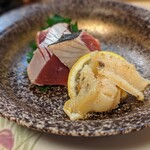 冨久寿司 - 初カツオ、つぶ貝