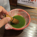 Tachinomi Atariya Shokudou - 抹茶の粉をマゼマゼ♪