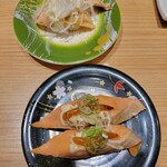 回し寿司 活 活美登利 - あぶりトロサーモン、サーモンちゃんちゃん焼き