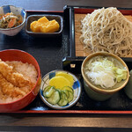 Teuchi Soba Kyoushinan - 小丼膳・天@1200円+麺大盛@200円