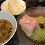 TOMEICHIYA SHOKUDO - 昆布水つけ麺、ネギトッピング