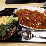 鶴乃庵 - カツカレーとそば　990円