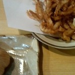 風の盆 - ニンニク素揚げとエビ天麩羅