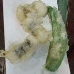 Tempura Shokudou - 穴子。撮る前に一つ食べてしまった