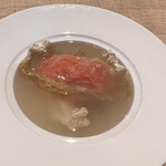 焼肉あきら漸 - ホルモン出汁の揚げ出汁トマト