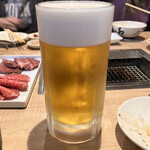 焼肉あきら漸 - 生ビールアサヒスーパードライメガジョッキ1,100円