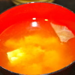 たけだ - ソースカツ丼の味噌汁