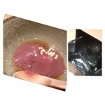 神保町 傳 - デザートは「ハーブソースの水羊羹」、、珍しいお味でした。右はお土産用に包んで下さった「おにぎり」です。
      