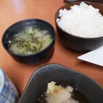 Tempura Tokuya - あおさの味噌汁　ちょっと塩っぱい