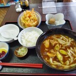 Atarashiya - 【カレーうどん半ライス】税込750円と【かき揚げ単品】税込130円