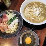 麺の風 祥気 - 本日の麺会限定メニュー   純・煮干しそば 和牛 和え玉セット―すき焼き仕立て@1200                                         